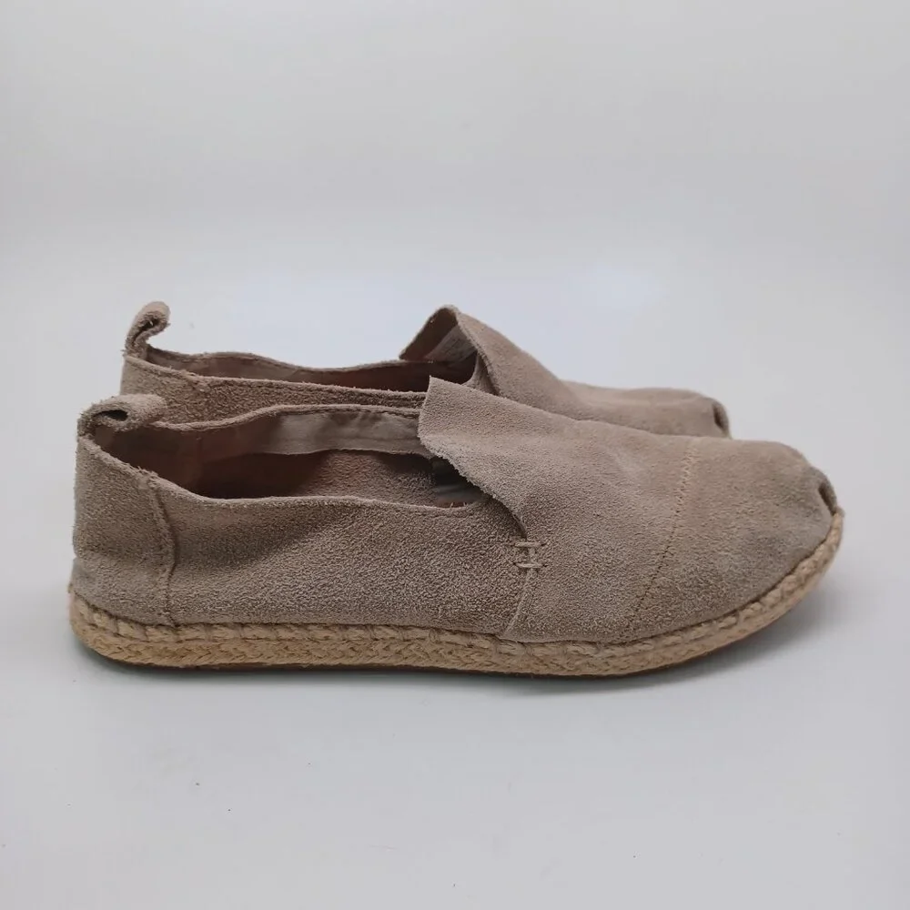 Toms Suede Flats Espadrilles Slip On‎ Loafer Neutral Tan Womens 6.5